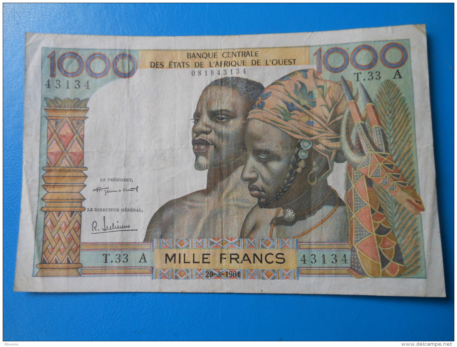 Côte D'Ivoire 1000 Francs 20-3-1961 P.103Ab TTB - Costa De Marfil