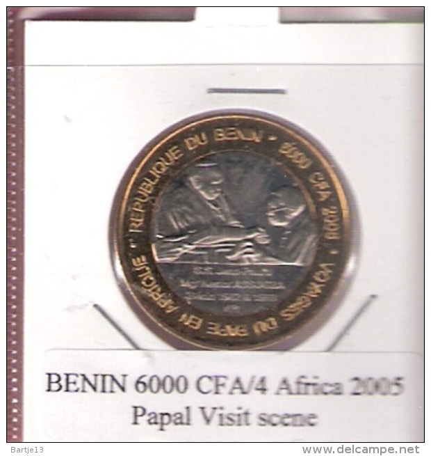 BENIN 6000 CFA 2005 PAPAL VISIT  UNC. BIMETAL NOT IN KM - Benín