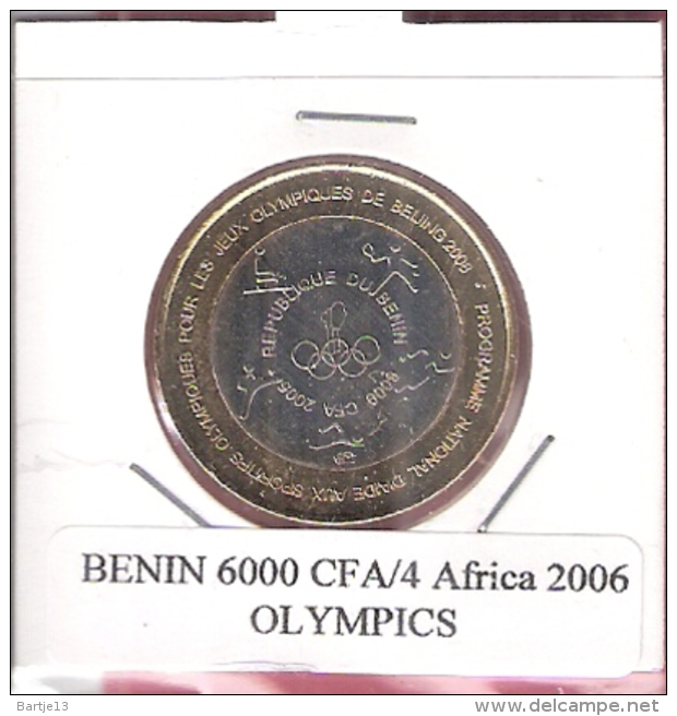 BENIN 6000 CFA 2006 OLYMPICS  UNC. BIMETAL NOT IN KM - Benín