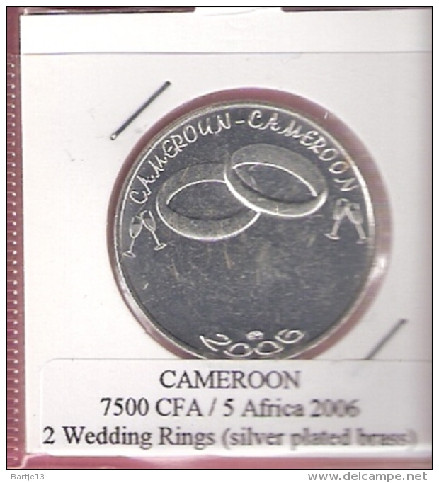 CAMEROON 7500 CFA 2006 2 WEDDING RINGS SILVER PLATED UNC NOT IN KM - Cameroun