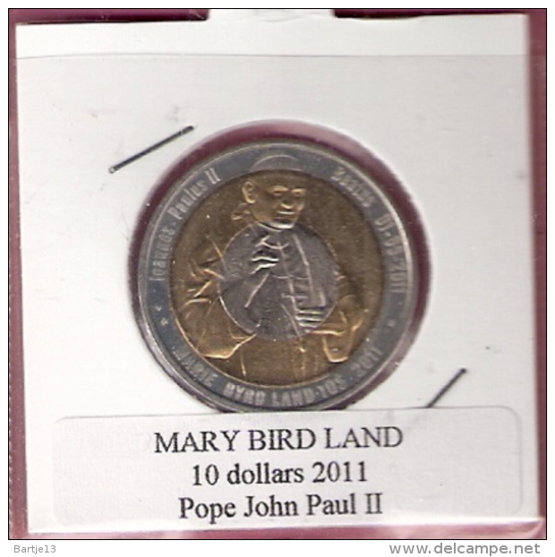 MARY BIRD LAND 10 DOLLARS 2011 POPE JOHN PAUL II BIMETAL UNC NOT IN KM - Autres – Afrique