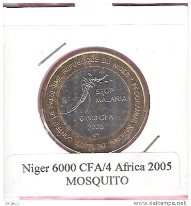 NIGER 6000 CFA 2005 MOSQUITO STOP MALARIA BIMETAL UNC NOT IN KM - Niger