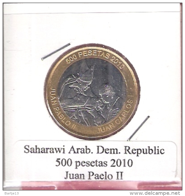 SAHARA ARAB.REP. 500 PESETAS 2010 POPE JOHN PAUL II BIMETAL UNC NOT IN KM - Autres – Afrique
