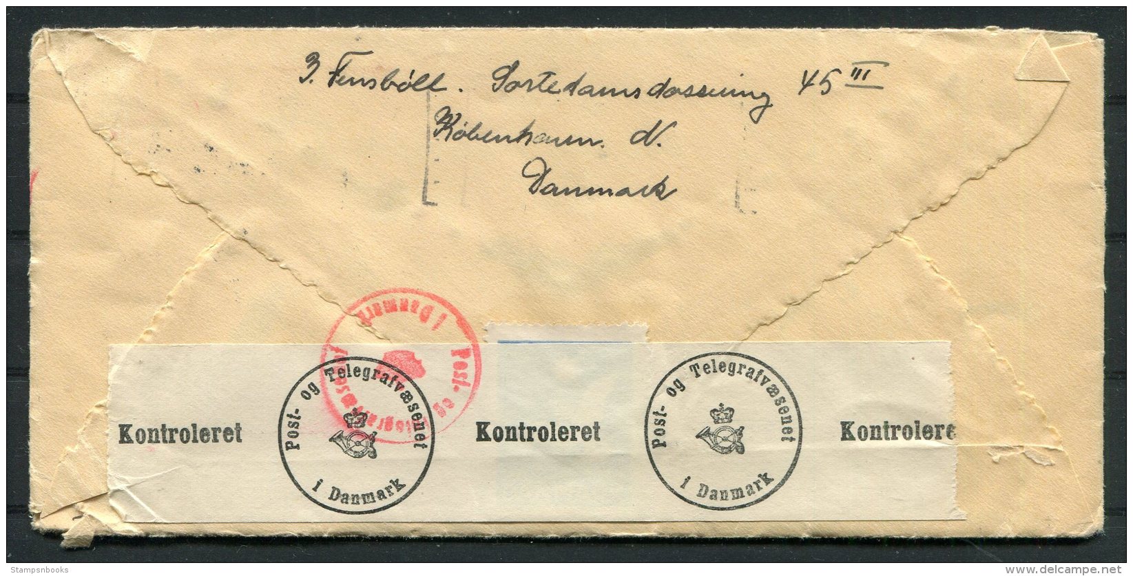 1940 Denmark Copenhagen Censor Cover (+ Letter) - Malmo, Sweden - Briefe U. Dokumente