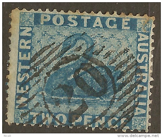 WESTERN AUSTRALIA 1861 2d P14 SG 41 U #VI665 - Gebraucht