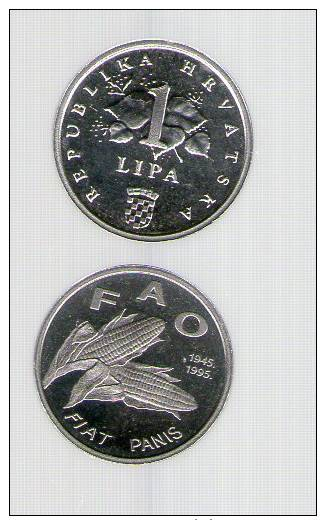 CROATIA HRVATSKA  1 LIPA  1945 - 1995 .g. -- FAO  FIAT PANIS -- UNC - Croatia