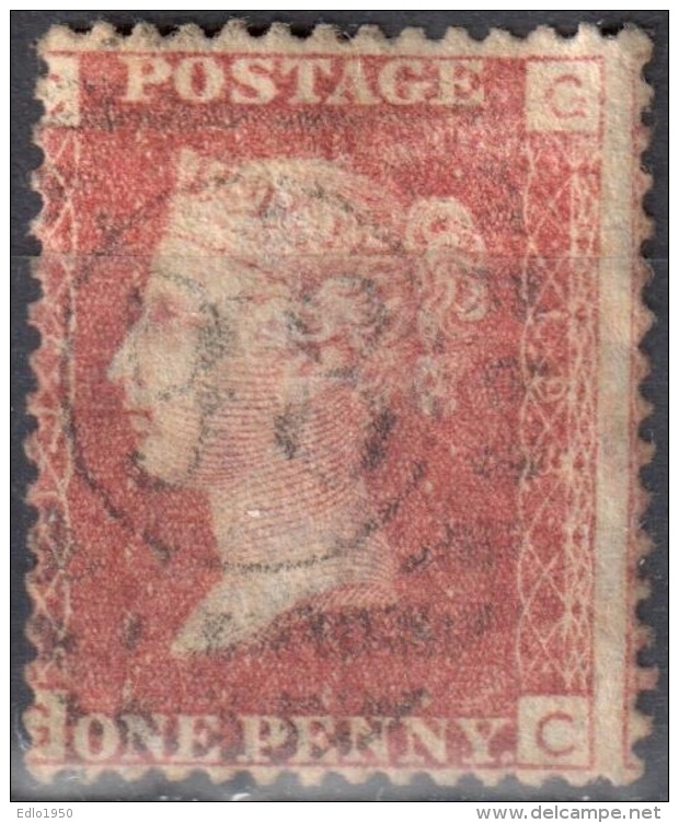 Great Britain 1858-79 - Queen Victoria, 1d Red - Mi.16 Plate 198 - Used - Used Stamps