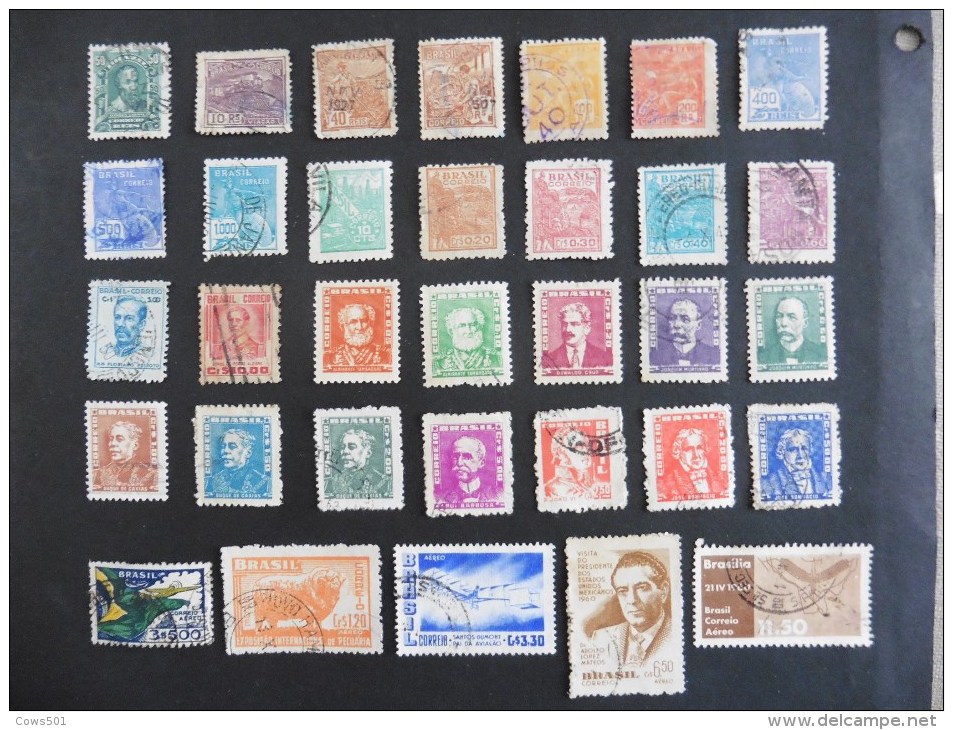 Brésil : 33 Timbres Oblitérés - Lots & Serien