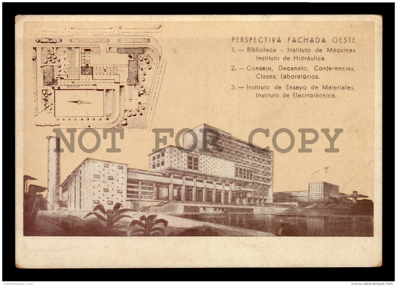 ENGENIEERING UNIVERSITY MODERN INT. STYLE BUILDING URUGUAY TARJETA POSTAL Original C1938 POSTCARD CPA AK (W4_3187) - Uruguay