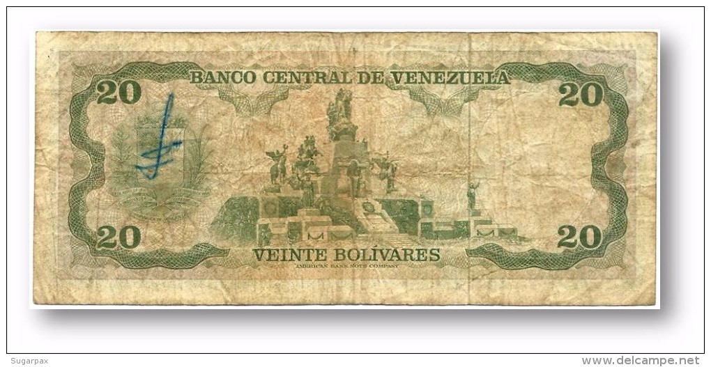 VENEZUELA - 20 Bolívares - 07 / 06 / 1977 - Serie R - Pick 53b - BOLÍVAR LIBERTADOR E MARISCAL SUCRE - 2 Scans - Venezuela