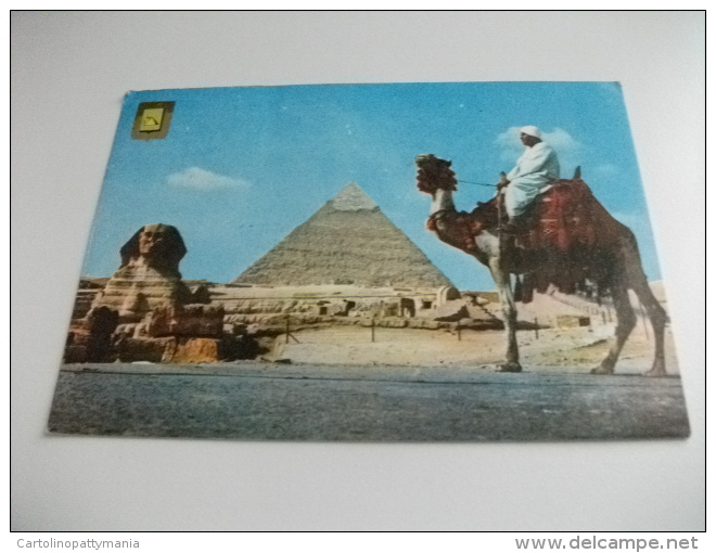 STORIA POSTALE FRANCOBOLLO COMMEMORATIVO EGITTO COSTUMI CAMMELLO GIZA DIE GROSSE SPHINX UND KEPHREN PYRAMIDE - Pyramides