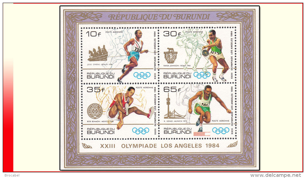 Burundi BL 0119**  Jeux Olympiques Los Angeles  MNH - Ungebraucht