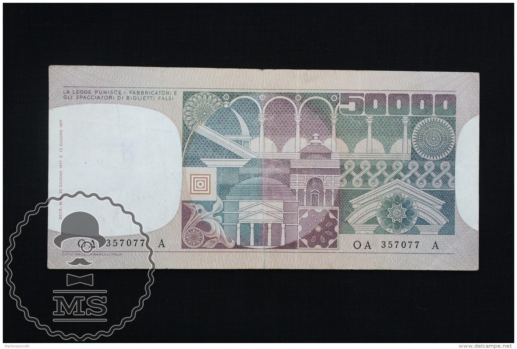 Italy 50000 Lire 1977 Banknote - VF - 50000 Lire