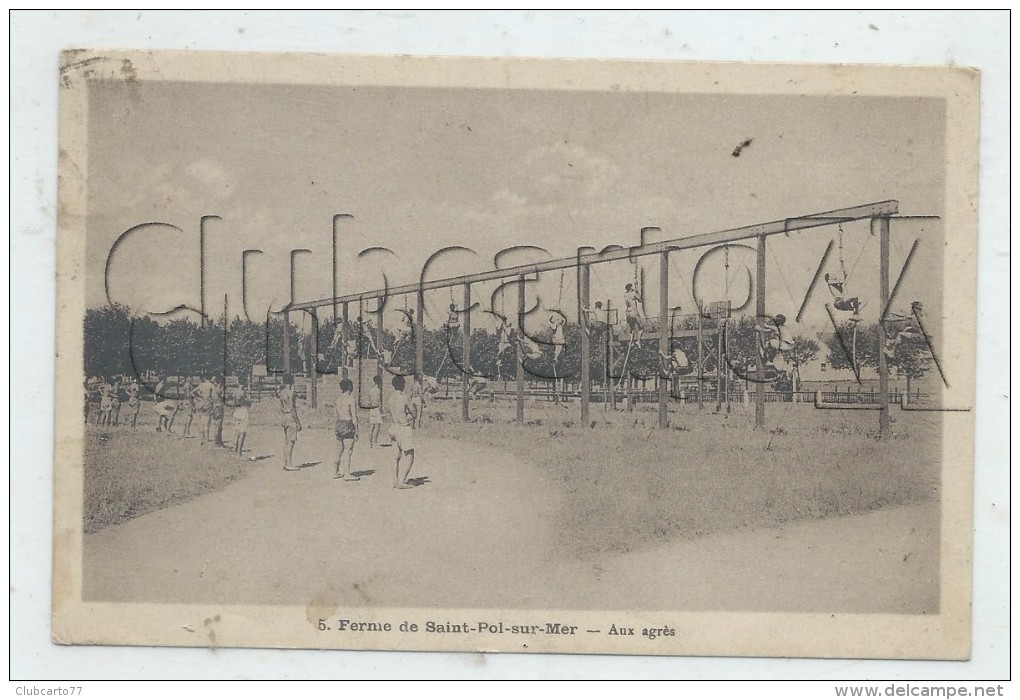 Saint-Pol-sur-Mer (59) ; Exercices Physiques Aux Agrets Dans La Ferme Colonie De Vacances Des Cheminots 1937 (animé PF. - Saint Pol Sur Mer