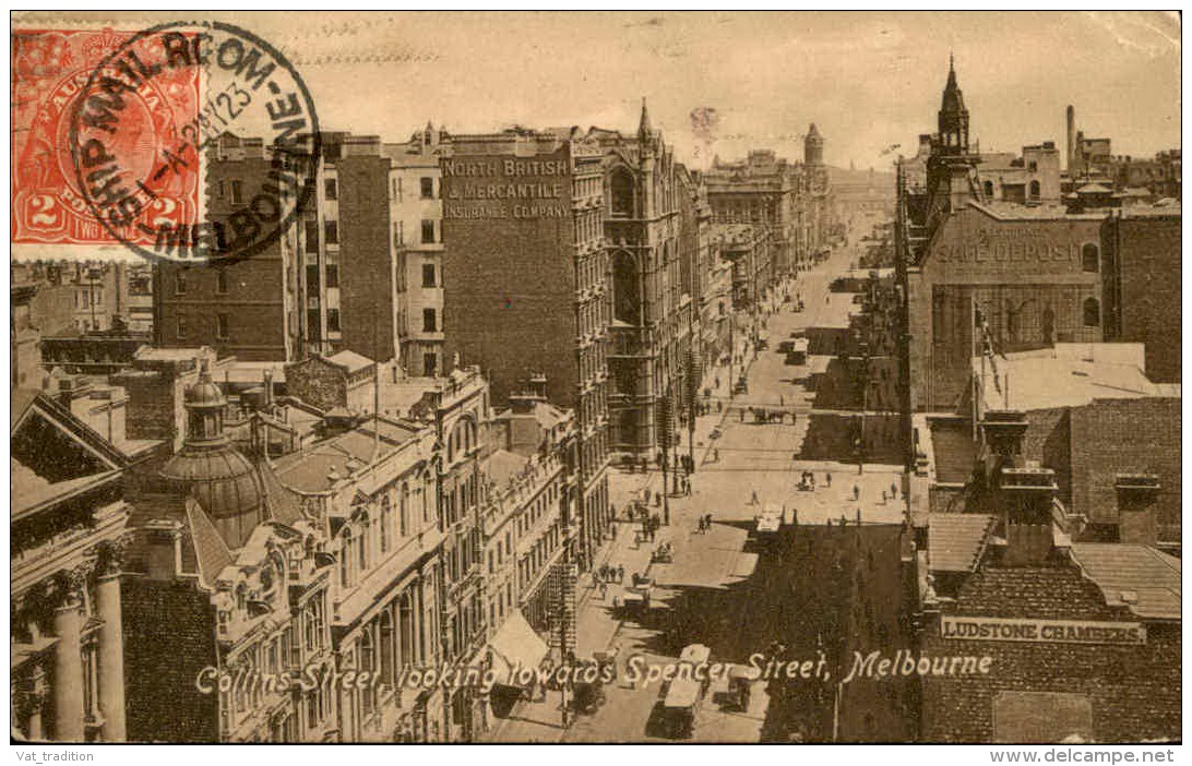 AUSTRALIE - Oblitération De Melbourne Sur Carte Postale Pour La France En 1923 - A Voir - L 1144 - Lettres & Documents