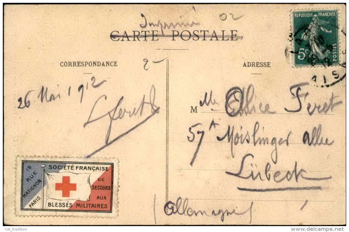 FRANCE - Vignette De Croix Rouge Sur Carte Postale De Laon En 1912 - A Voir - L 1146 - Red Cross