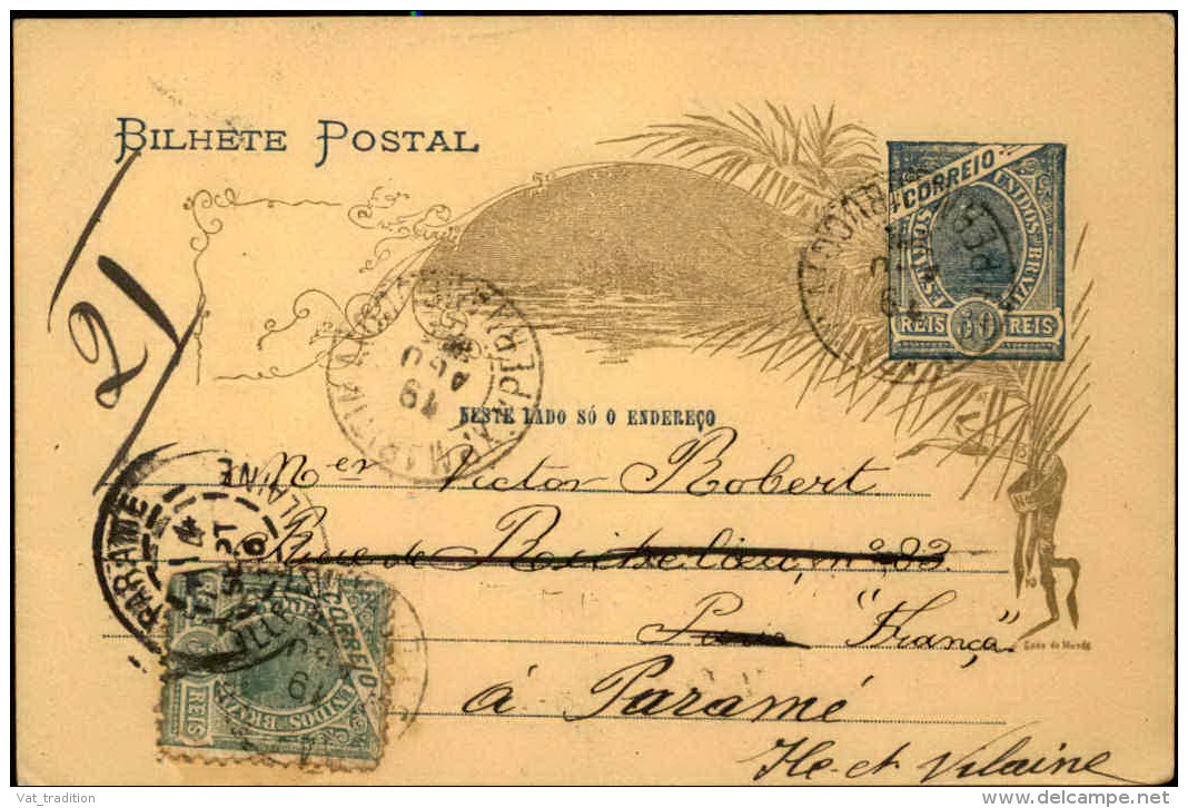 BRÉSIL - Entier Postal + Complément Pour La France En 1905 - A Voir - L 1153 - Entiers Postaux