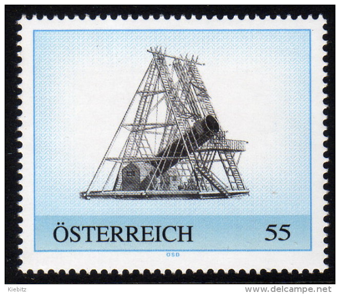 ÖSTERREICH 2009 ** HENSCHEL Spiegelteleskop - PM Personalized Stamp MNH - Astronomie