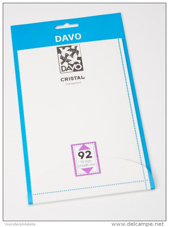 DAVO CRISTAL STROKEN MOUNTS C92 (215 X 96) 10 STK/PCS - Buste Trasparenti