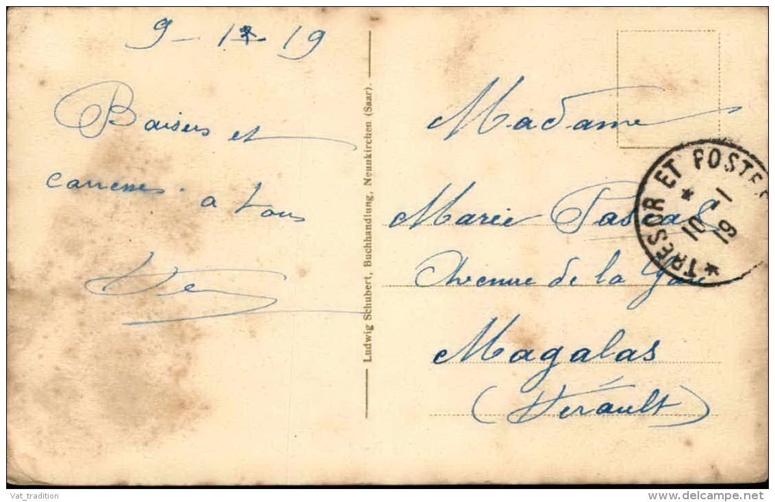 FRANCE  - Oblitération "  Trésor Et Postes " Sur Carte Postale De Neunkirchen ( Sarre ) En 1919 - A Voir - L 1188 - Cachets Militaires A Partir De 1900 (hors Guerres)