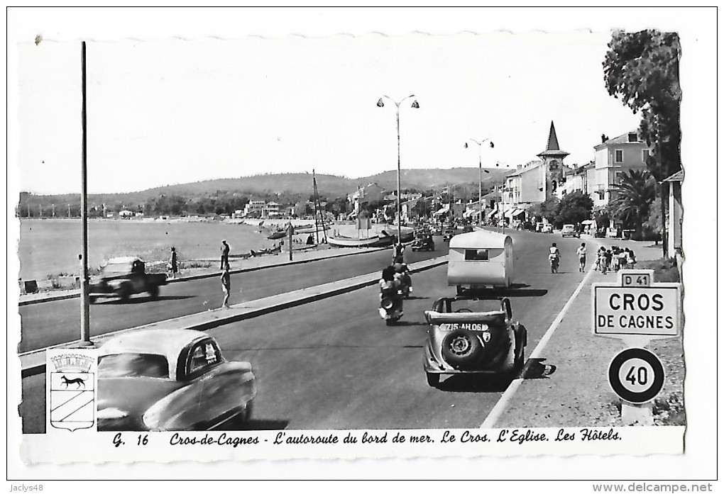 CROS DE CAGNES  (cpsm 06) L'autoroute Du Bord De Mer - Vieilles Voitures -   - L 1 - Autres & Non Classés