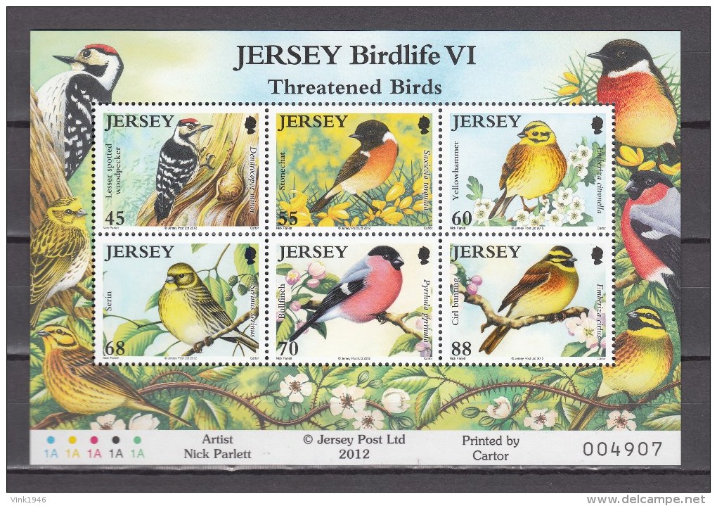 Jersey 2012,6V In Block,birds,vogels,vögel,oiseaux,pajaros,uccelli,aves,MNH/Postfris(L2473) - Andere & Zonder Classificatie