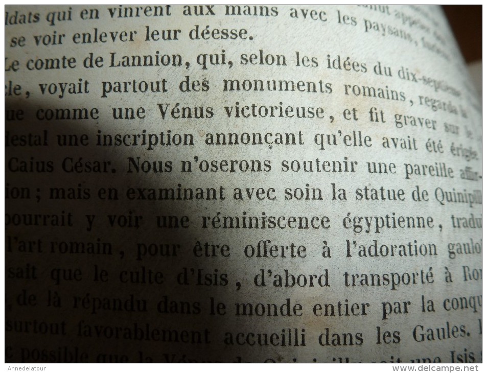 1847 MP : La Vénus De Quinipilly (Morbihan);Histoire Du Costume;Légendes Bibliques Des Musulmans; Troyes; Etc - 1800 - 1849