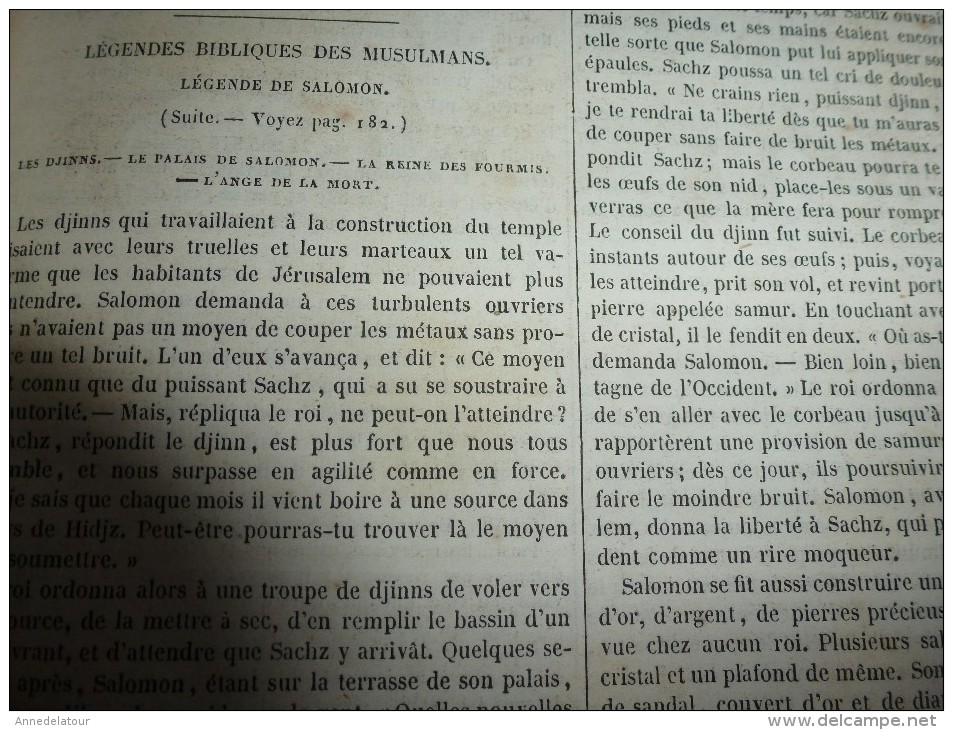 1847 MP : La Vénus de Quinipilly (Morbihan);Histoire du costume;Légendes bibliques des musulmans; Troyes; etc