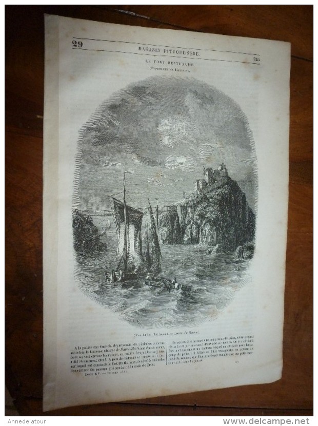 1847 MP :Le Fort De Berthaume (Finistère), Abbaye De Saint-Mathieu-Fin-de-Terre; Colbert; Les Engrenages; Etc - 1800 - 1849