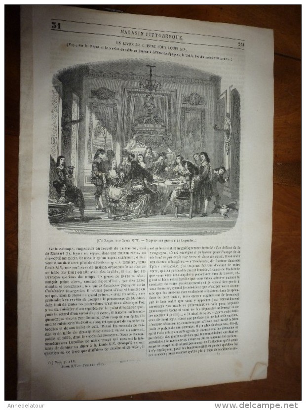 1847 MP :Un Livre De Cuisine Sous Louis XIV; Pont Suspendu De La ROCHE Du MOINE (près De Morteau);Egypte; Etc - 1800 - 1849