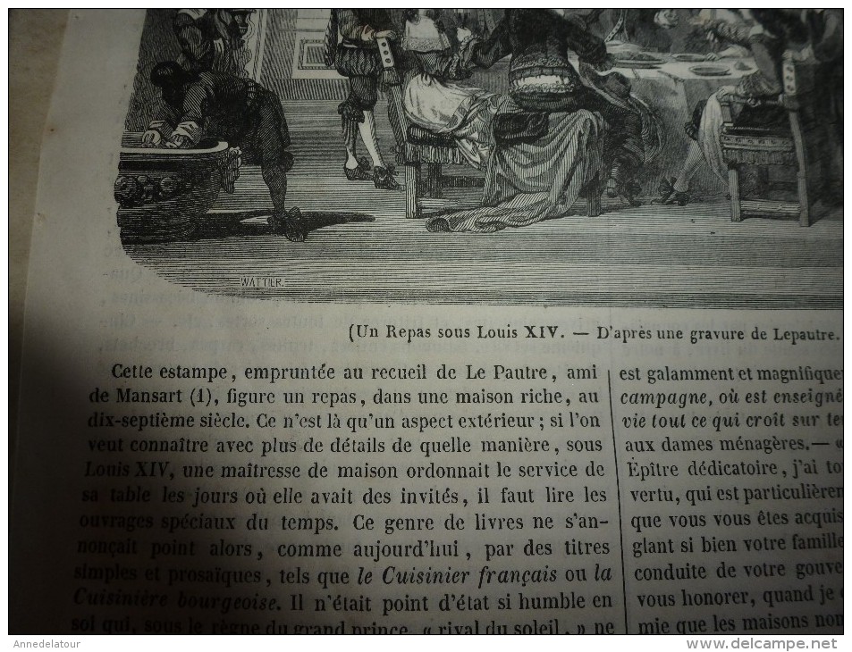 1847 MP :Un Livre De Cuisine Sous Louis XIV; Pont Suspendu De La ROCHE Du MOINE (près De Morteau);Egypte; Etc - 1800 - 1849