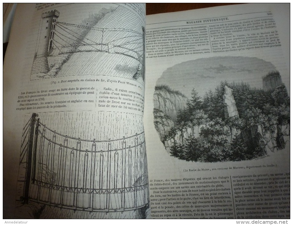 1847 MP :Un Livre De Cuisine Sous Louis XIV; Pont Suspendu De La ROCHE Du MOINE (près De Morteau);Egypte; Etc - 1800 - 1849