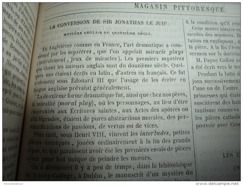 1847 MP :Un livre de cuisine sous Louis XIV; Pont suspendu de La ROCHE du MOINE (près de morteau);Egypte; etc