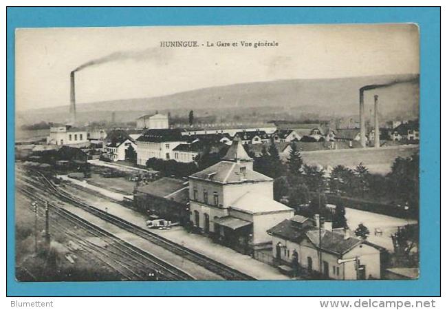 CPA - Chemin De Fer La Gare Et Vue Générale HUNINGUE 68 - Huningue