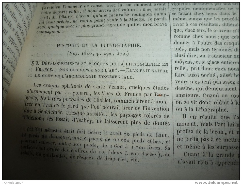 1847 MP :1ere Ascention En Ballon (Mme Sage,Chevalier Riggin Et Capitaine Vicente Lunardi);Vue De SORRENTE; Gerbier; Etc - 1800 - 1849