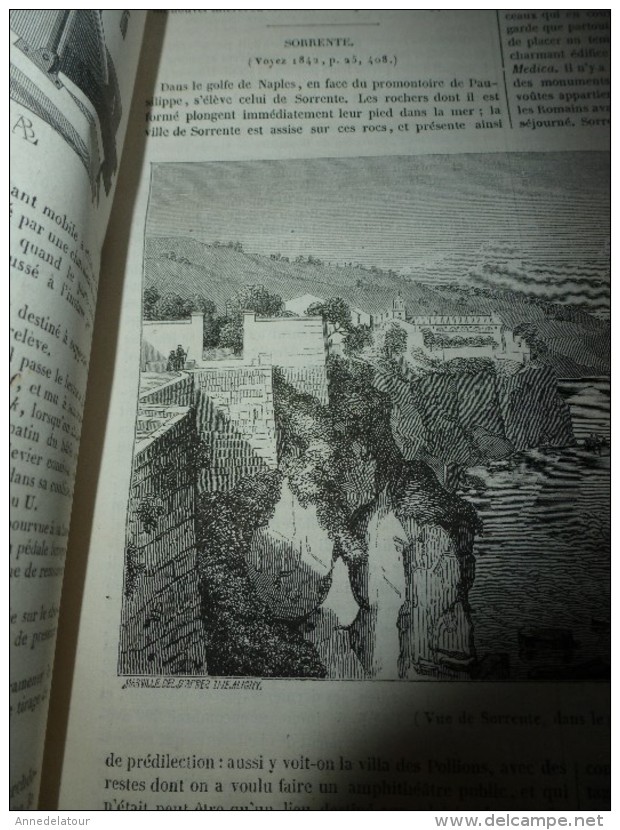 1847 MP :1ere ascention en ballon (Mme Sage,Chevalier Riggin et Capitaine Vicente Lunardi);Vue de SORRENTE; Gerbier; etc