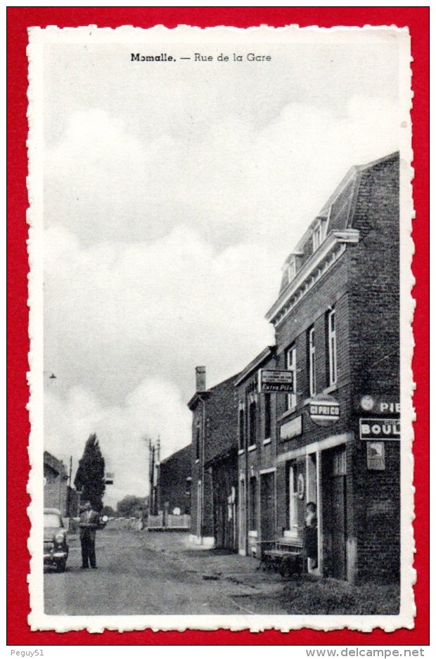 Momalle ( Remicourt ). Rue De La Gare. Café. Pubs Bière Piedboeuf, Cigares Ciprico Et Boule D'Or. Epeda - Remicourt