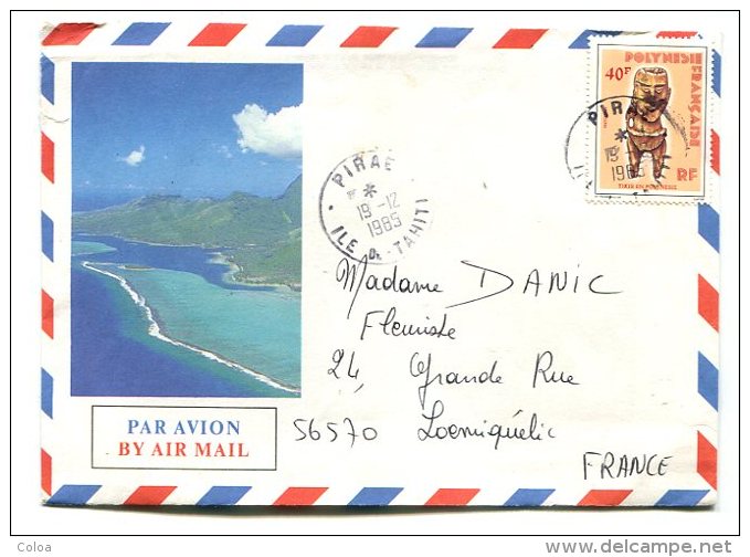 4 Lettres Avec Timbres Polynésie Française 1985 1986 - Storia Postale