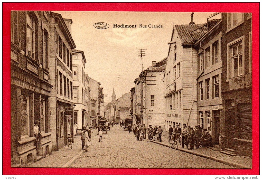 Hodimont (Verviers) Rue Grande.  Coiffeur M. Weis. Café J. Defauwes. - Verviers