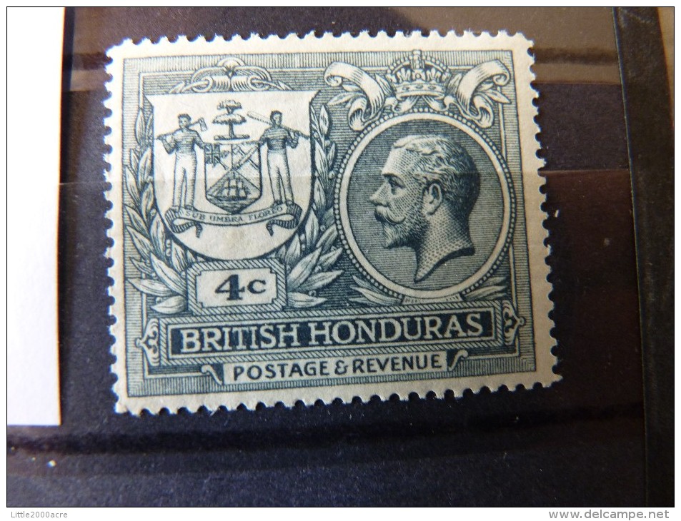 British Honduras 1922 4c Slate Peace Mint SG 123 - British Honduras (...-1970)