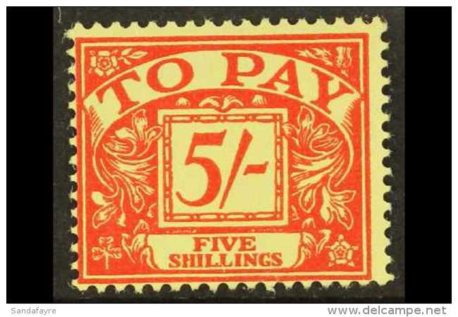 POSTAGE DUES 1955 (wmk St Edward's Crown Sideways) 5s Scarlet/yellow, SG D55, Never Hinged Mint. For More Images,... - Sonstige & Ohne Zuordnung