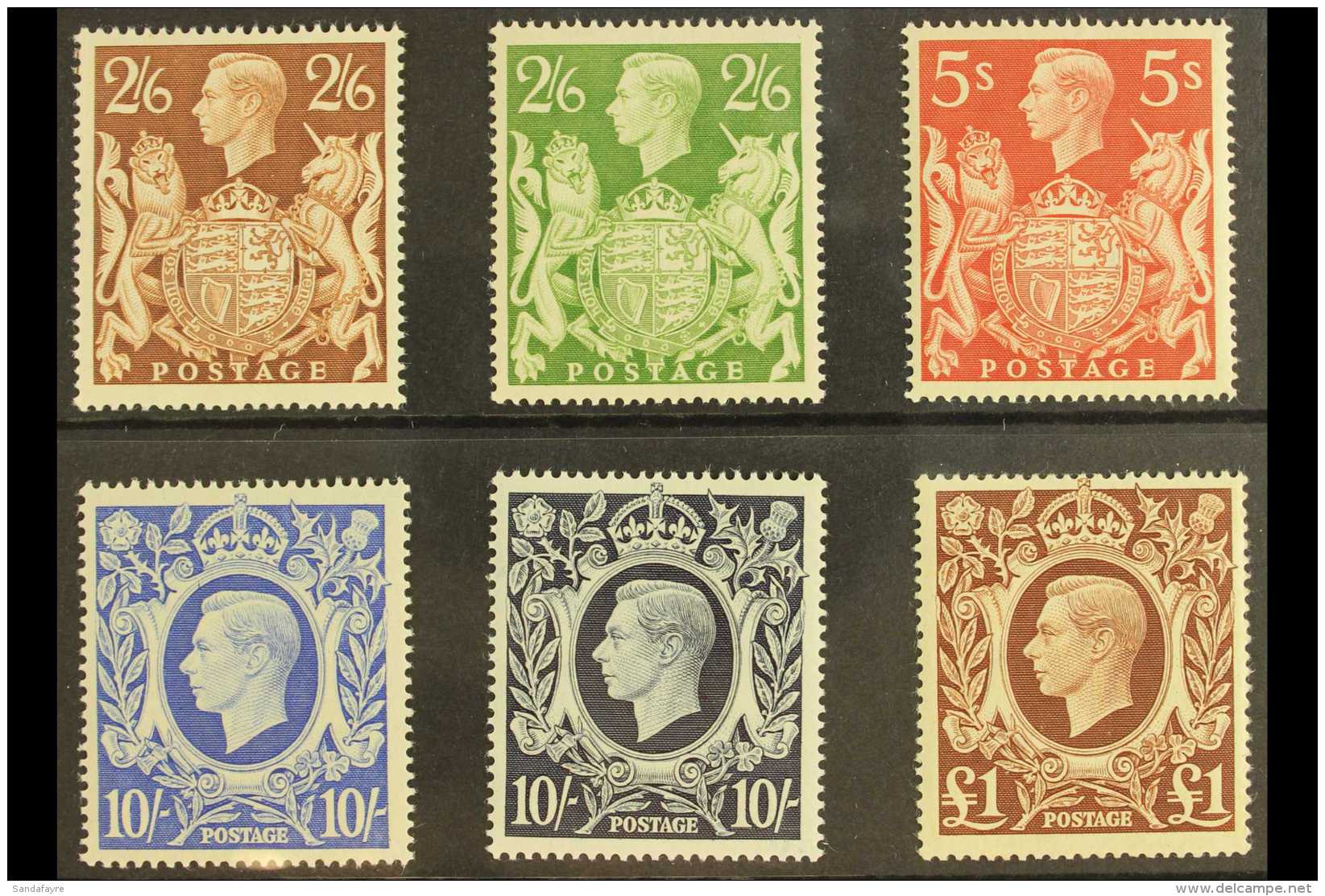 1939-48 Square High Values Set Complete, SG 476/78c, Never Hinged Mint (6 Stamps) For More Images, Please Visit... - Ohne Zuordnung