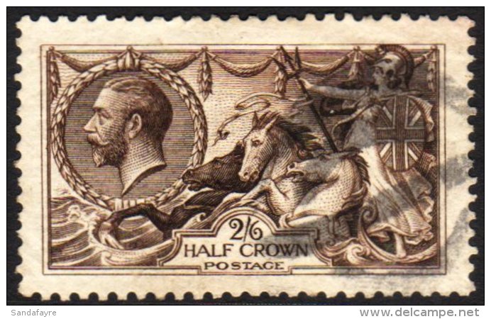 1913 2s 6d Deep Sepia Brown SG 399, Good Colour And Perfs, Finely Used Neat Rubber Parcels Cancel Leaving Much Of... - Ohne Zuordnung