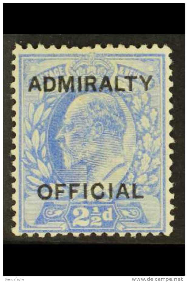 OFFICIALS ADMIRALTY 1903 2&frac12;d Ultramarine, SG O105, Fine Mint. For More Images, Please Visit... - Ohne Zuordnung