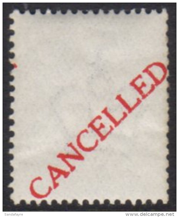 CROWN WATERMARKED PAPER OVERPRINTED "CANCELLED" Blank Perforated Stamp, With Full Crown Watermark, Overprinted... - Ohne Zuordnung