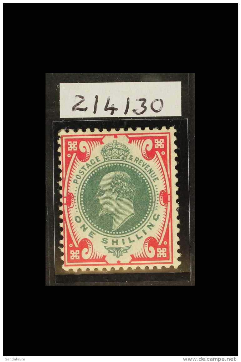 1905 1s Dull Green And Carmine, Chalk-surfaced Paper, SG 257a - SG Spec. M46 (1), Mint, With Pre-printing Heavy... - Ohne Zuordnung