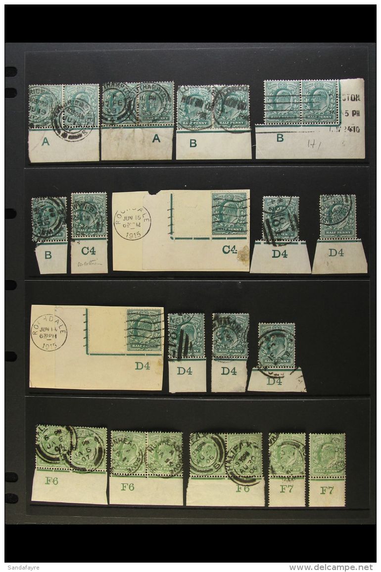 1902-11 KEVII USED CONTROLS Collection Of &frac12;d &amp; 1d Values, Mostly In Singles, We See &frac12;d... - Zonder Classificatie