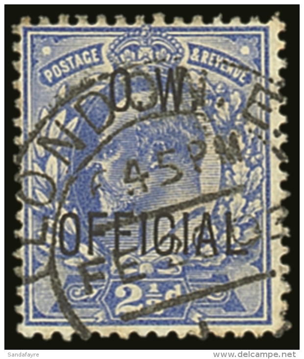 1902 OFFICIAL Office Of Works "O.W." 2&frac12;d Ultramarine SG O39, Cancelled By Neat London Hooded Circle, With... - Zonder Classificatie