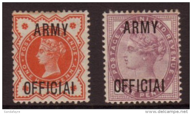 ARMY OFFICIAL 1896 &frac12;d Vermilion And 1d Lilac Both With 'OFFICIAI' Variety SG O41a/43a, Fine Mint With Some... - Andere & Zonder Classificatie