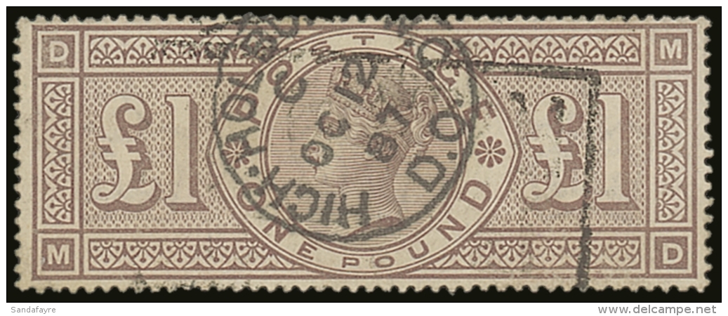1884 &pound;1 Brown - Lilac, Wmk Three Crowns, SG 185, Fine Used With Reasonably Light Cancels. Some Light Surface... - Andere & Zonder Classificatie